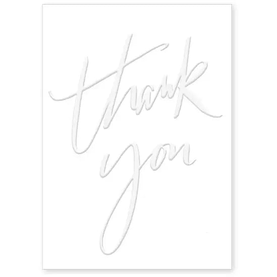 Embossed Card-Script Thank You