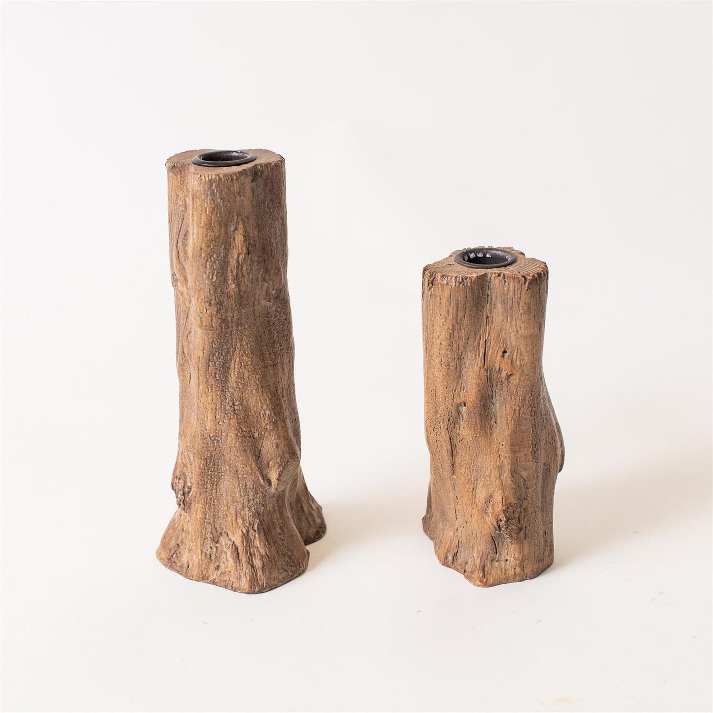 Taper Holder - Tree Stump
