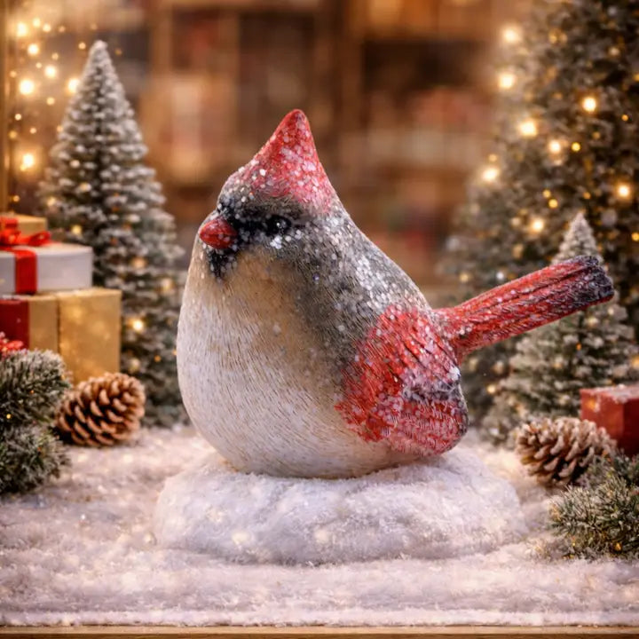 Snowy Cardinal Figurine