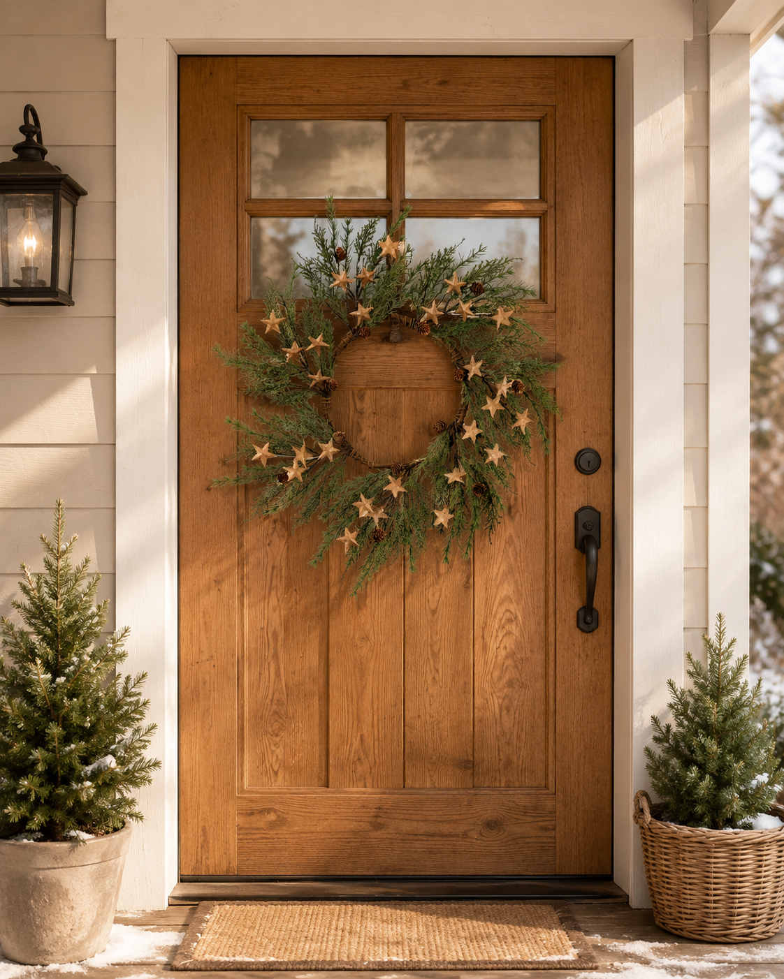 Gold Star/Cone Pine Wreath