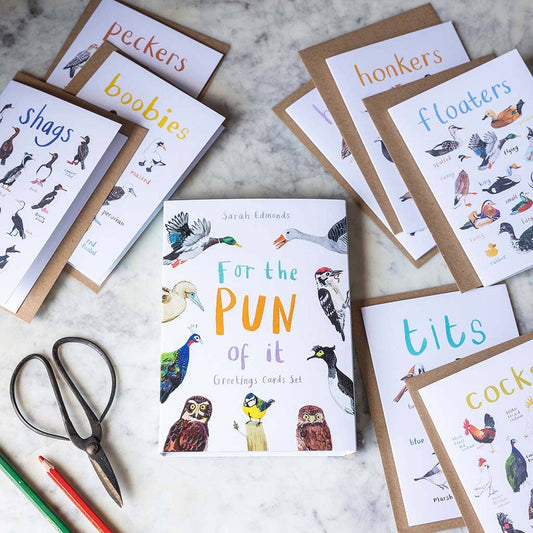 Boxed Set of 8 Bird Pun Cards