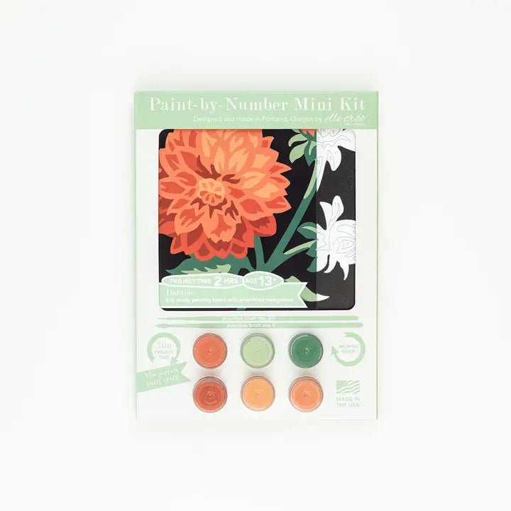 Dahlias Mini Paint by Number Kit