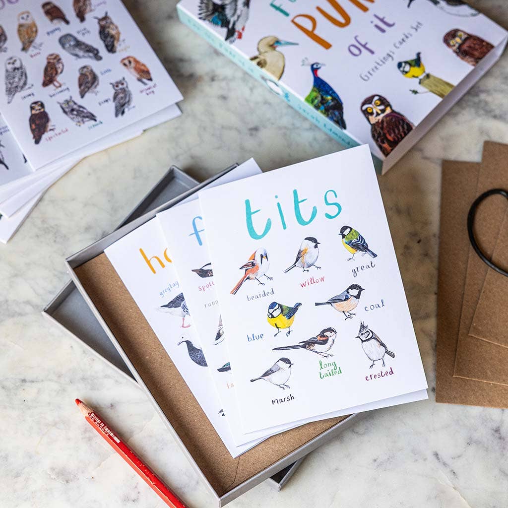 Boxed Set of 8 Bird Pun Cards