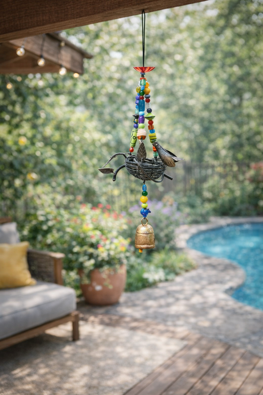 Home Sweet Home!/ Iron Birdnest/Beads & Bell
