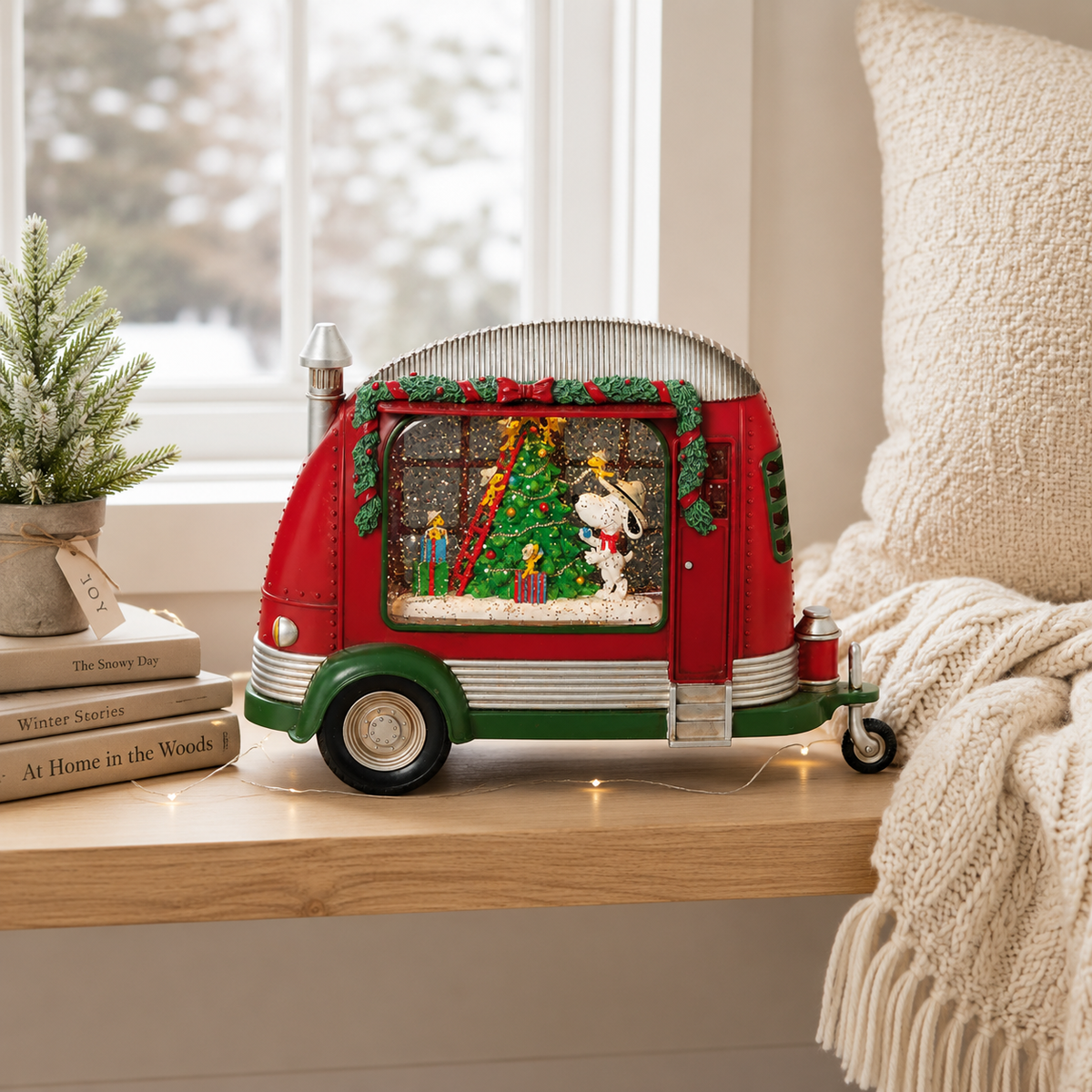 Peanuts Christmas Lighted Swirl Snoopy Scout Camper - Confetti Lites