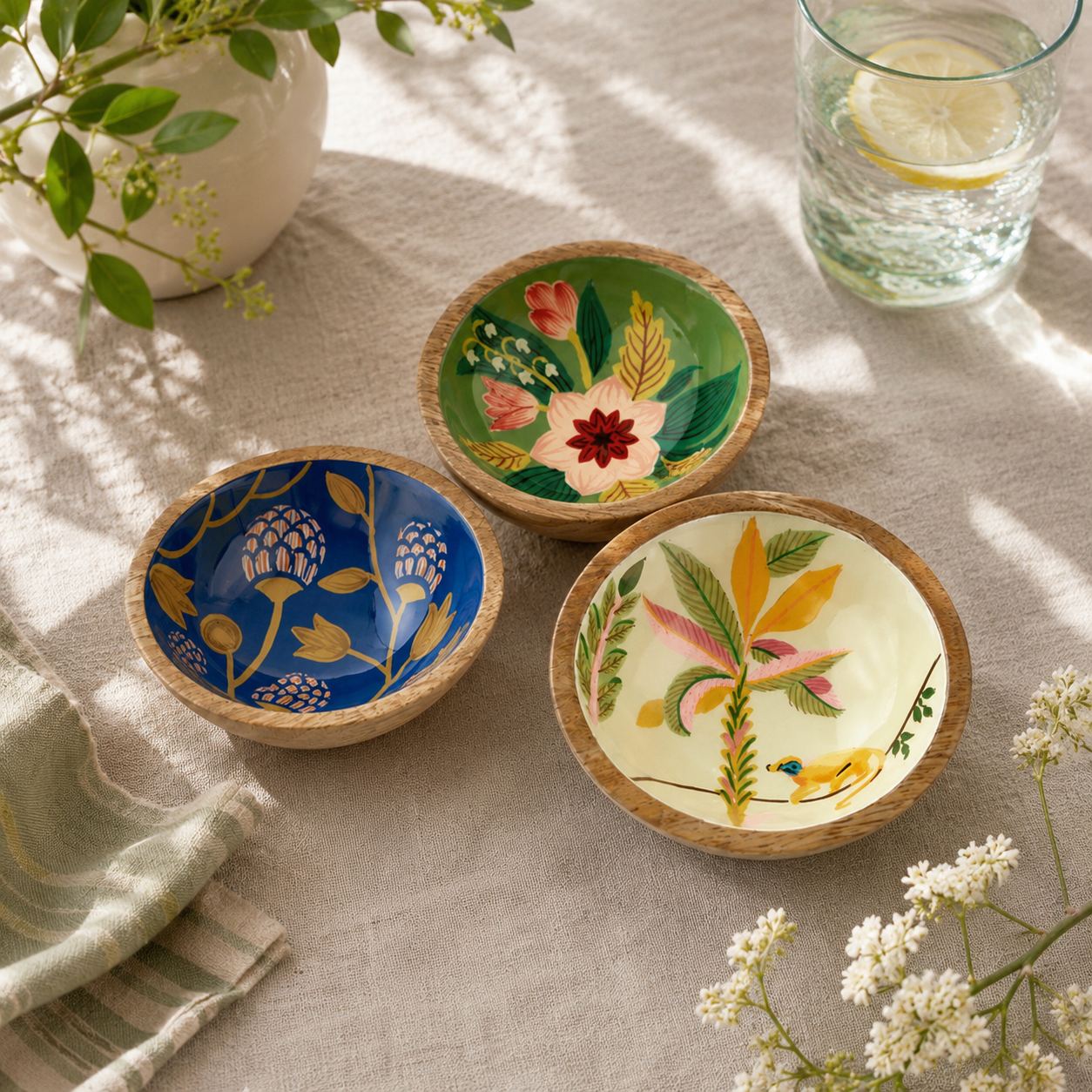 Enamel Floral Bowl