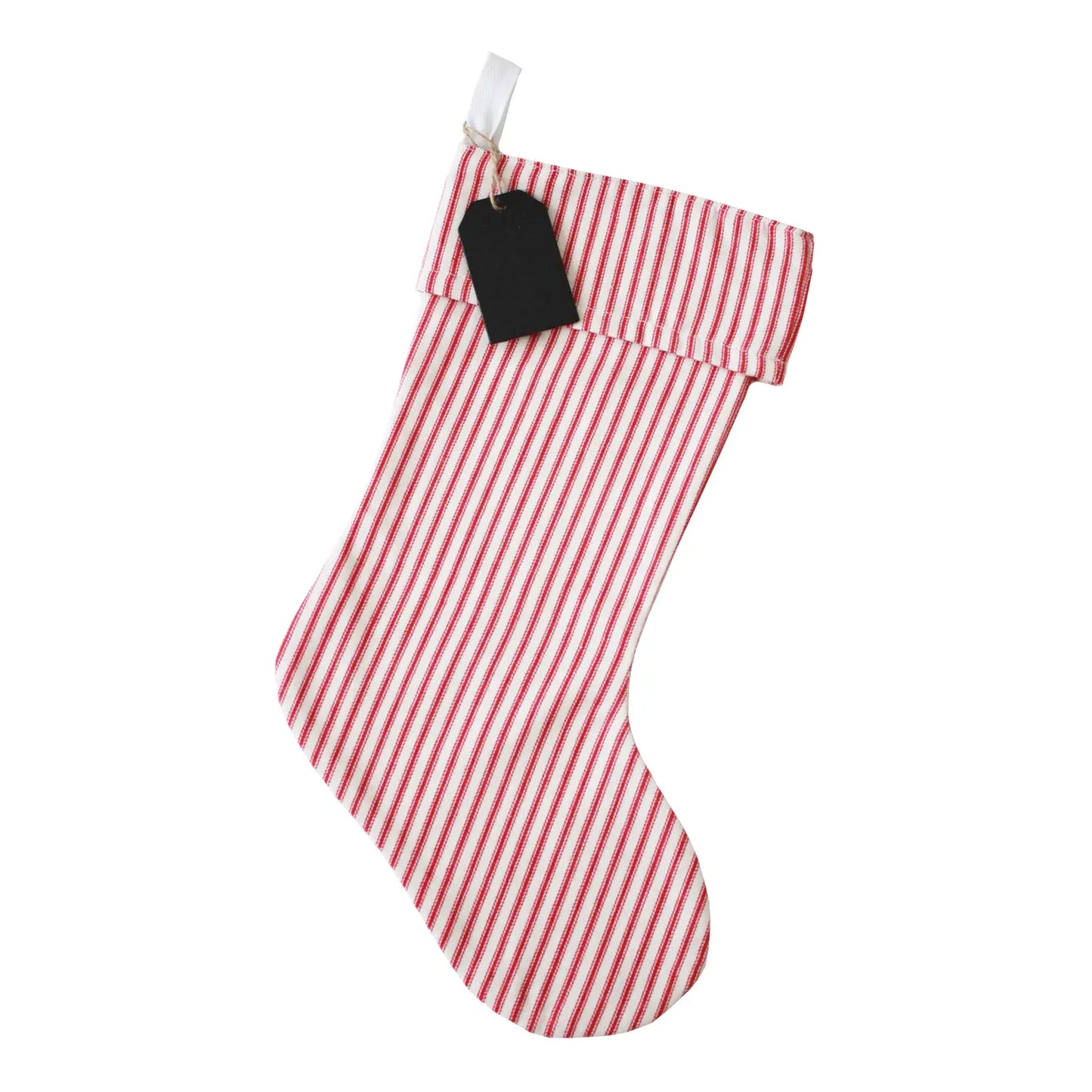 Red Ticking Christmas Stocking