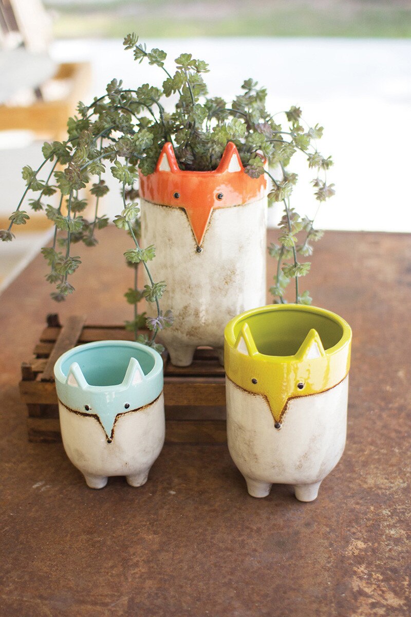 Ceramic Fox Planter