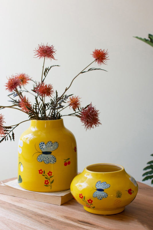 Yellow Ceramic Vases