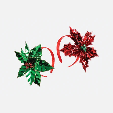 Poinsettia Foil Paper Headband