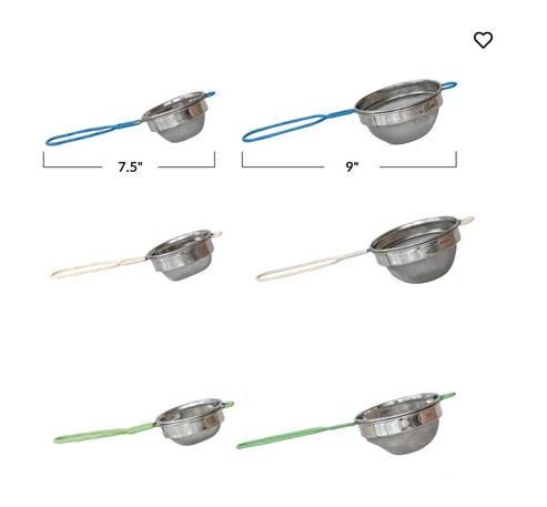 Stainless Steel Strainers w/ Enameled Handle