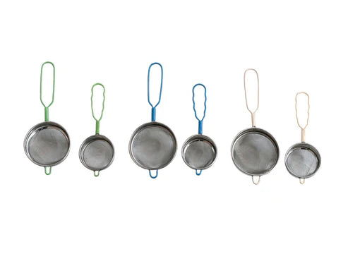 Stainless Steel Strainers w/ Enameled Handle