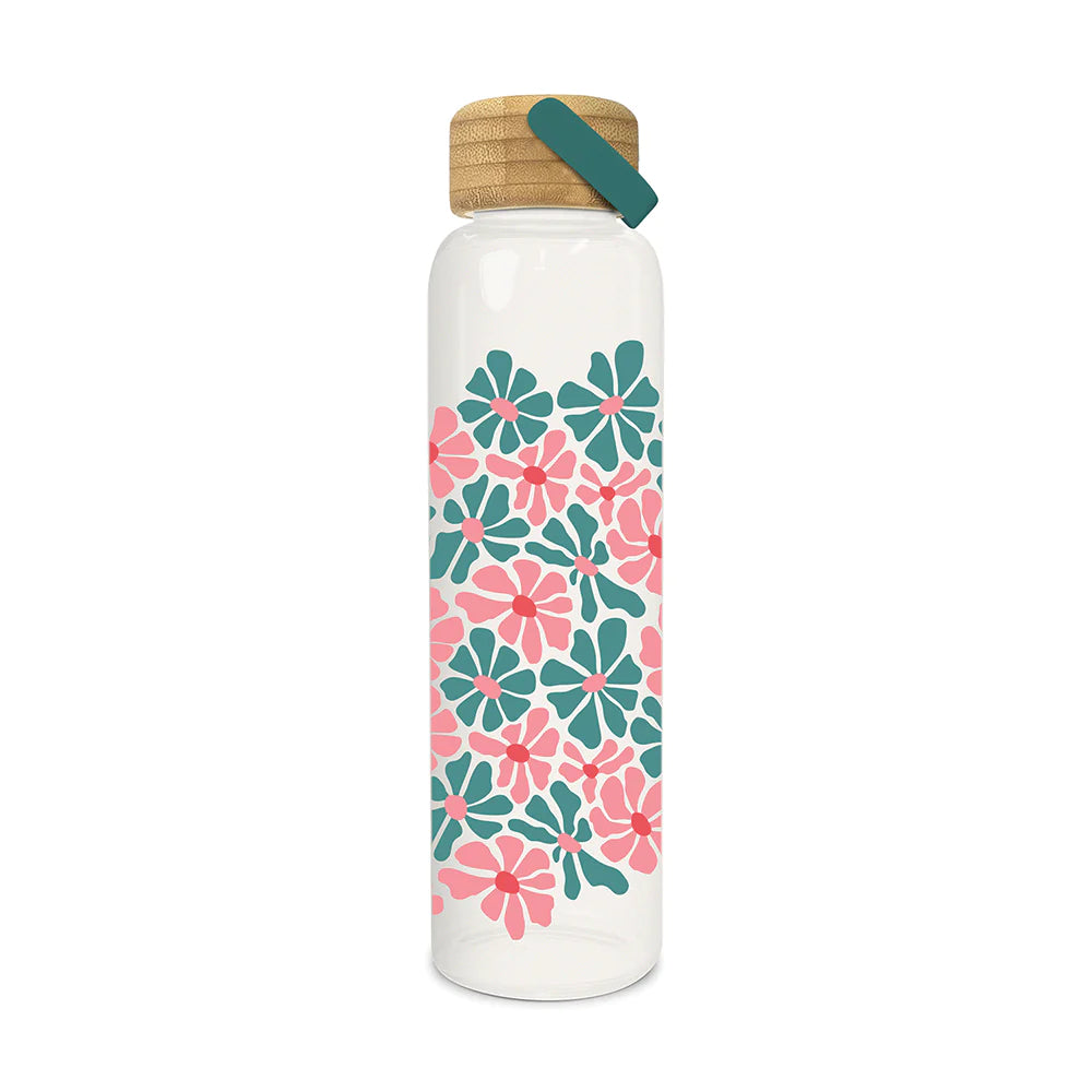 Daisy Maze Glass Water Bottle