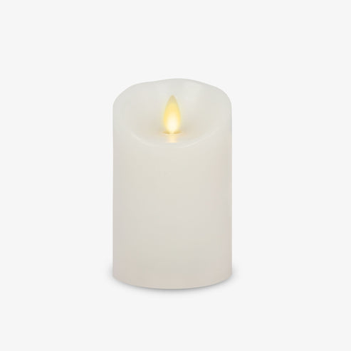 Set of 2 White Wax Luminara Indoor Color Changing Pillar Candles