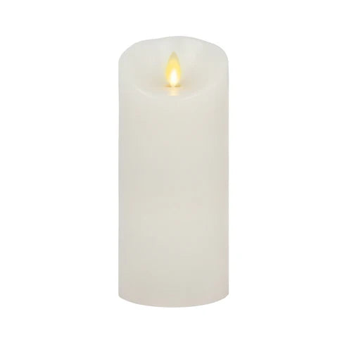 Set of 2 White Wax Luminara Indoor Color Changing Pillar Candles