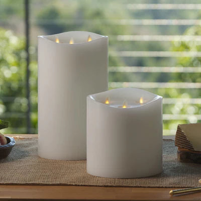 6" Luminara 3 Flame Indoor Pillar Candle