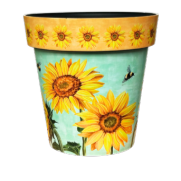 Watercolor Sunflower Zest Pot