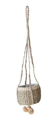 Hand-Woven Seagrass Hanging Baskets