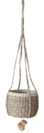 Hand-Woven Seagrass Hanging Baskets