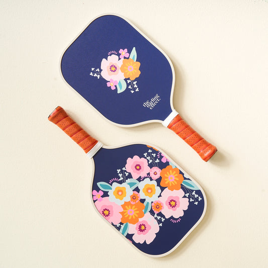Pickleball Paddle in Bright & Bloomy Navy