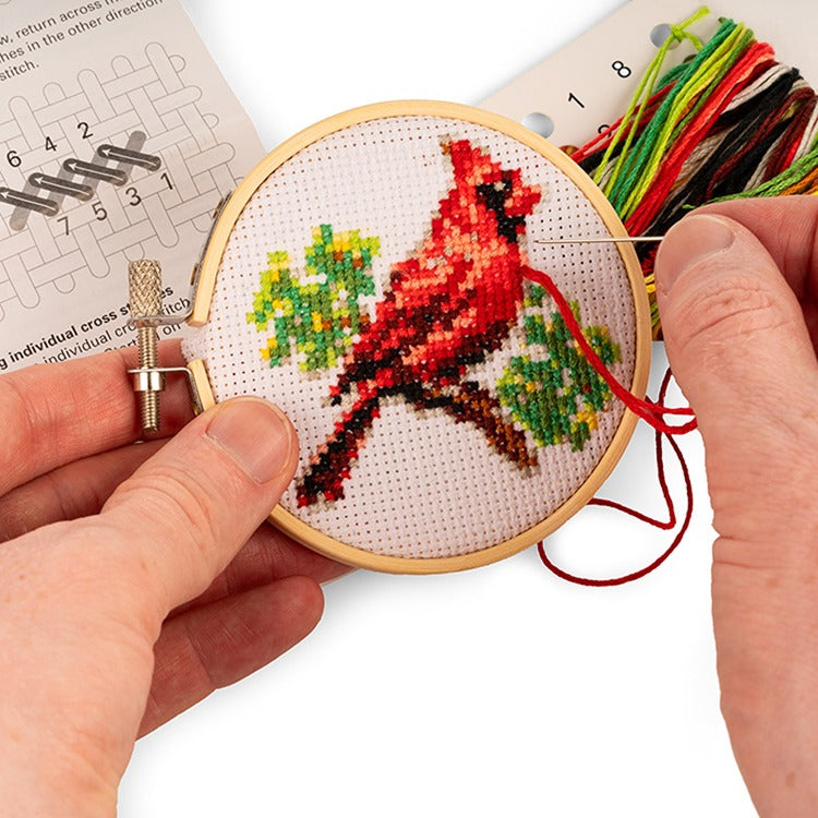 CARDINAL MINICROSS STITCH EMBROIDERY