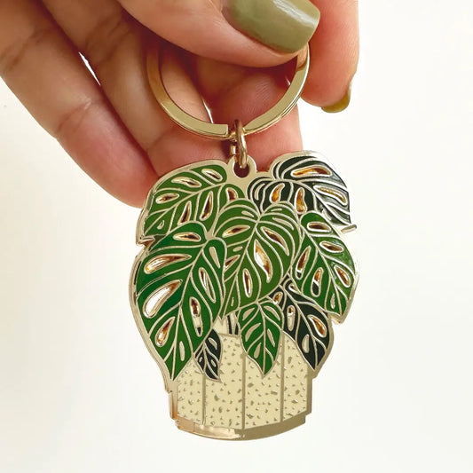 Swiss Monstera Plant Keychain