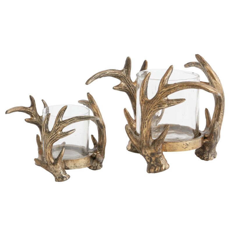 Gold Antler Candle Holder