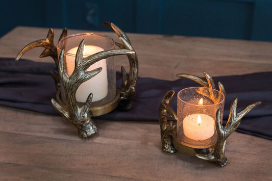 Gold Antler Candle Holder