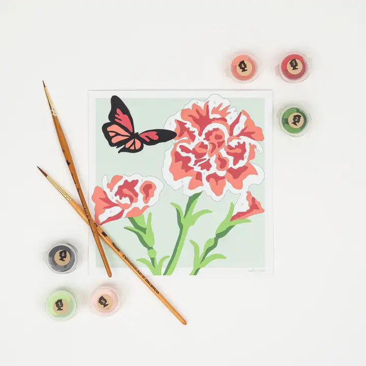 Carnations Mini Paint by Number Kit