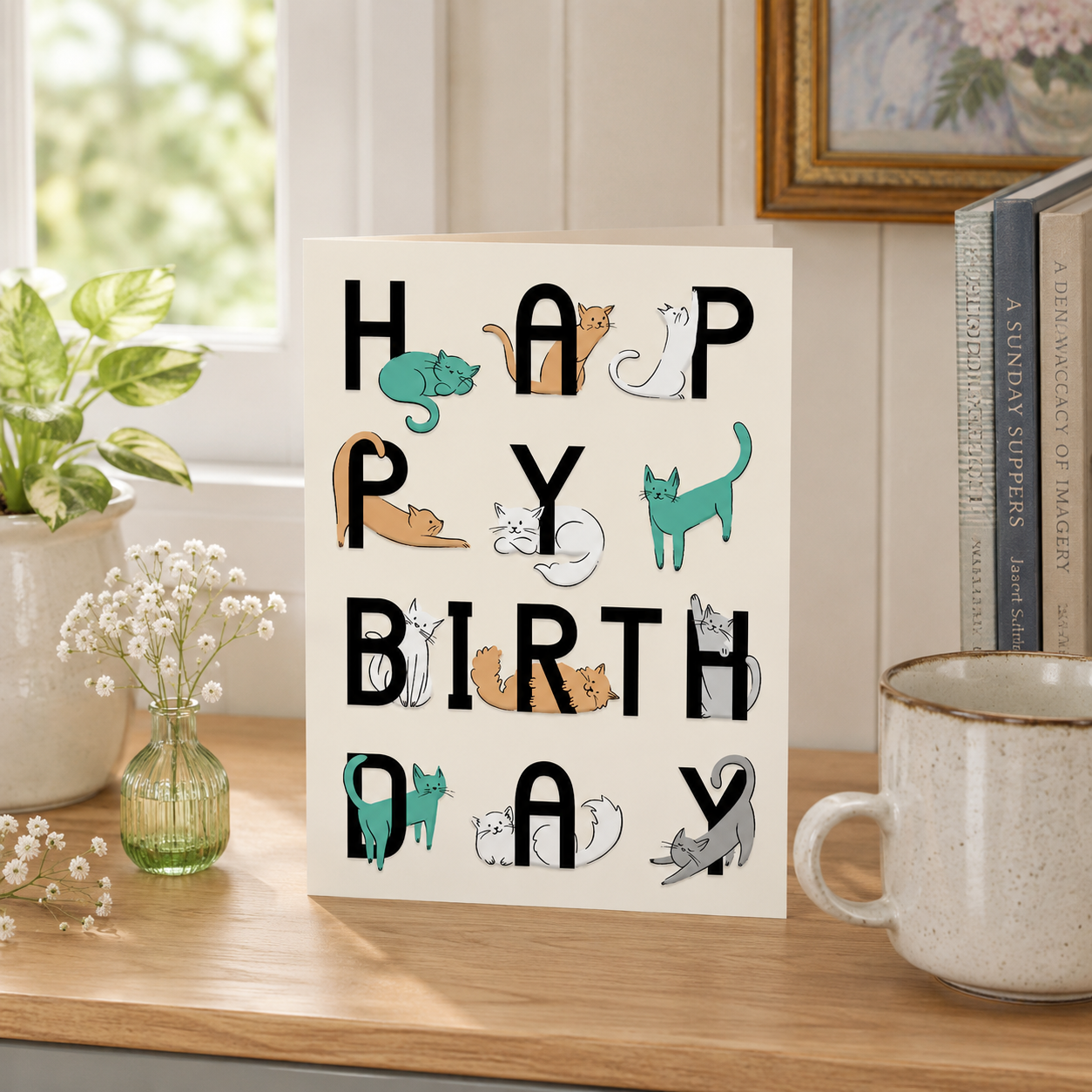 Greeting Card Birthday Cats
