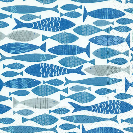 Paper Cocktail Napkins Pack of 20 School of Fish