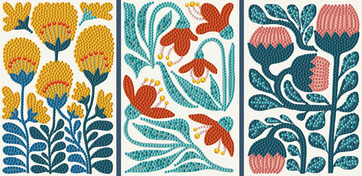 Modern Floral Triptych Diamond Art