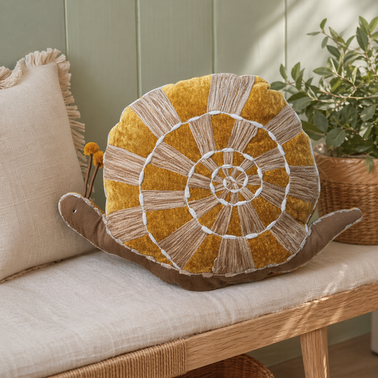 Hand-Woven Fabric Snail Shaped Pillow