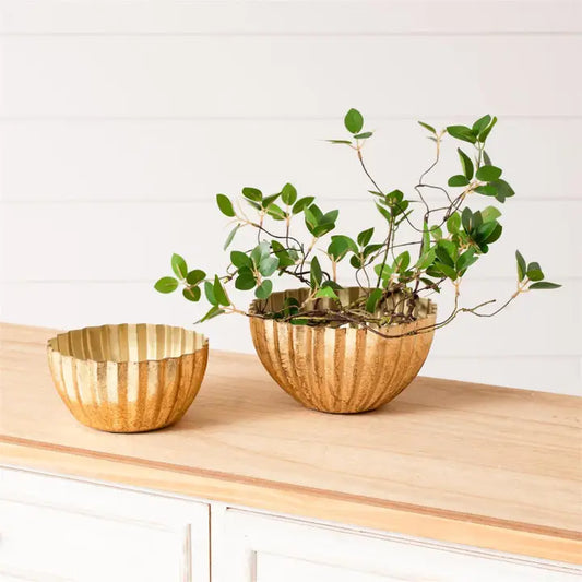 Gold Ridged Bowl