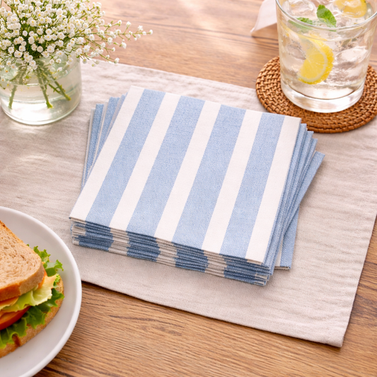 Stripes, blue Lunch Napkin