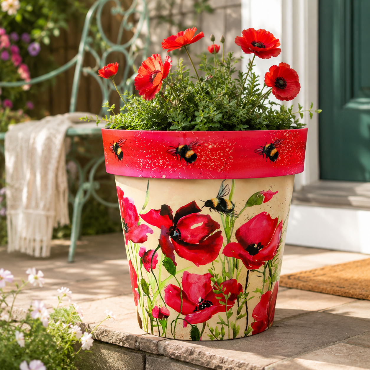 Poppies & Bees Zest Pot