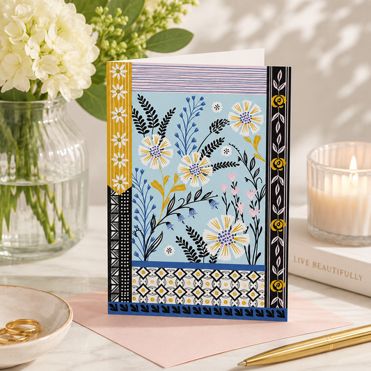 Greeting Card Blank Folk Patterns