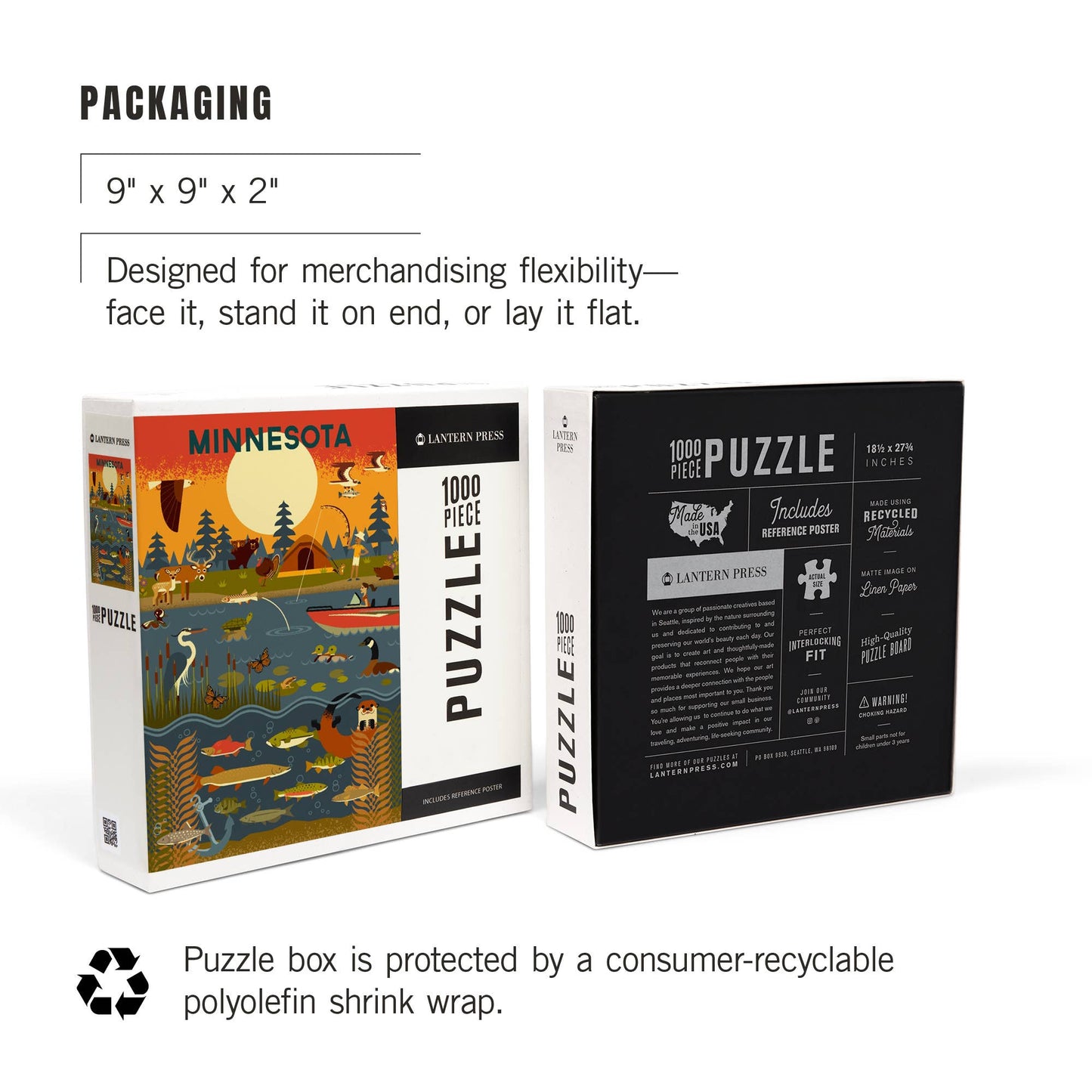 1000 PIECE PUZZLE Minnesota, Geometric, Lake & River