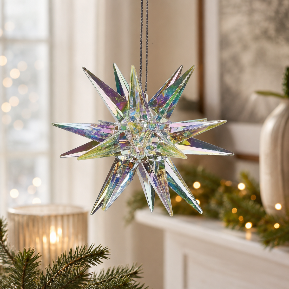 Iridescent Acrylic Burst Ornament