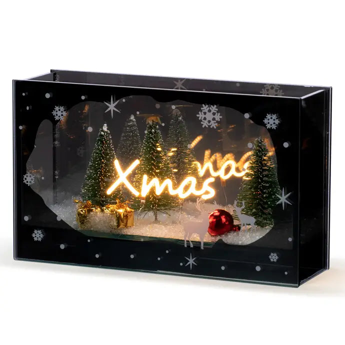 Led Xmas Scene Shadow Box