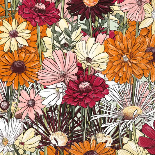 Paper Cocktail Napkins Pack of 20 Blooming Garden Fall