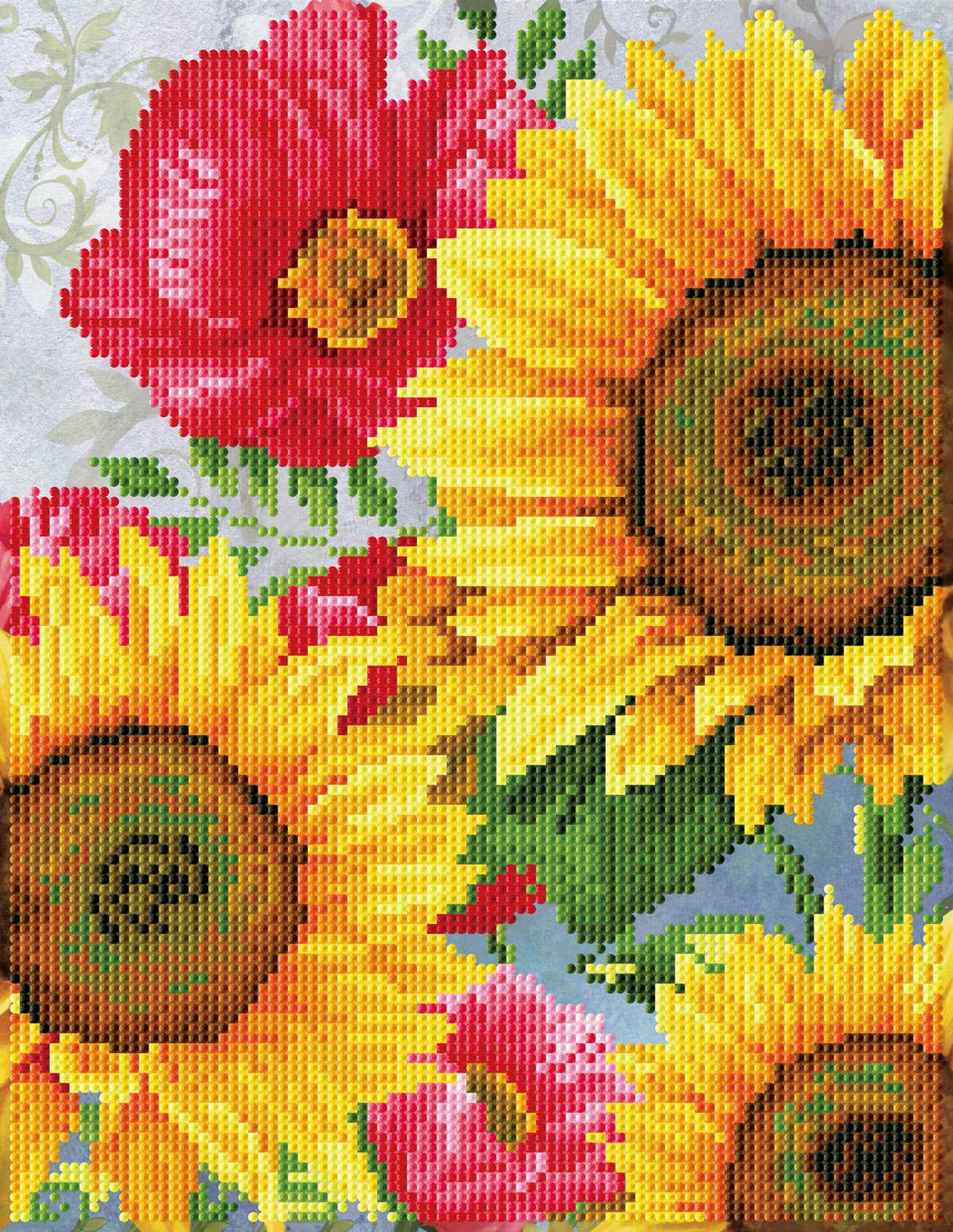 Poppies & Sunflowers Diamond Art