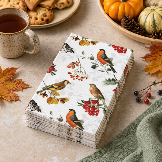 Autumn Birds Guest Towels