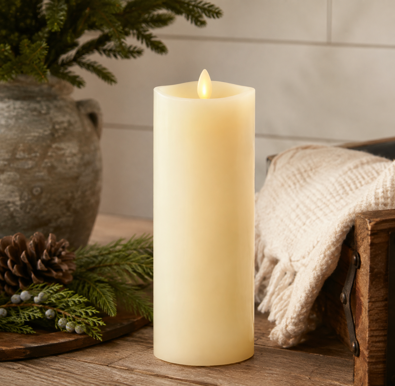 8.5" Indoor Pillar Luminara Candle