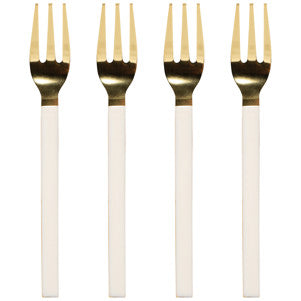 Dessert Forks Set of 4 - Ivory-Gold