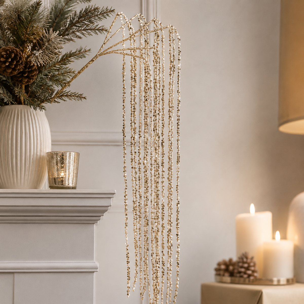 49" CHAMPAGNE HANGING BRANCH