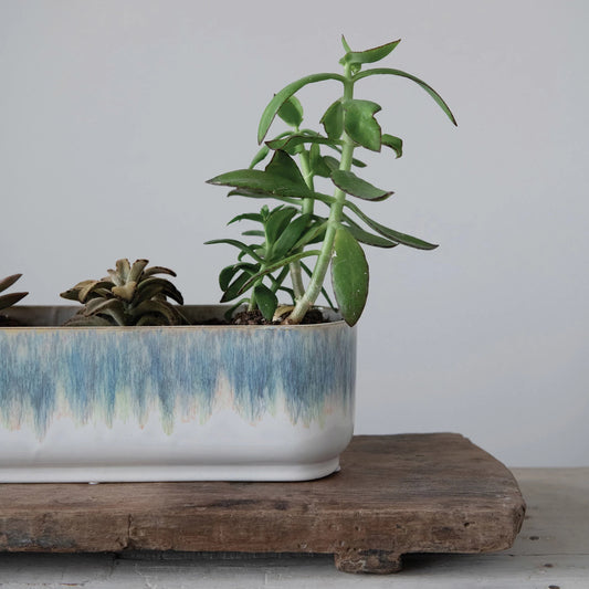 Stoneware Window Planter with 3 Sections