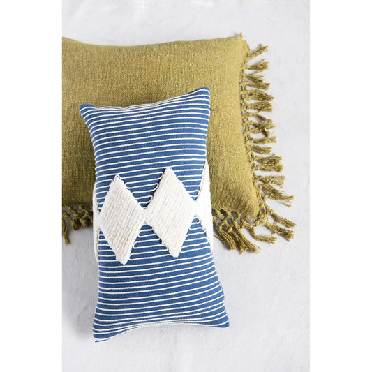 Cotton Lumbar Pillow w/ Rope Stripes