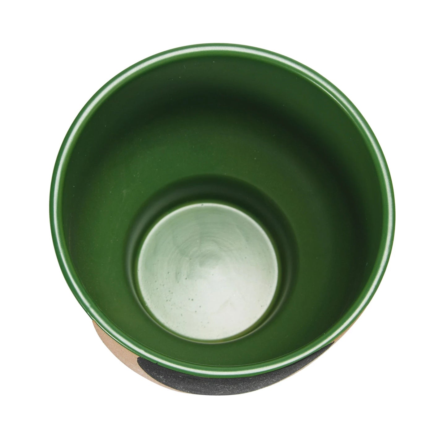 Stoneware Planter with Abstract Design