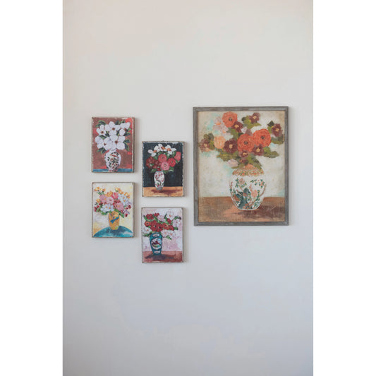 Canvas Wall Decor with Flowers